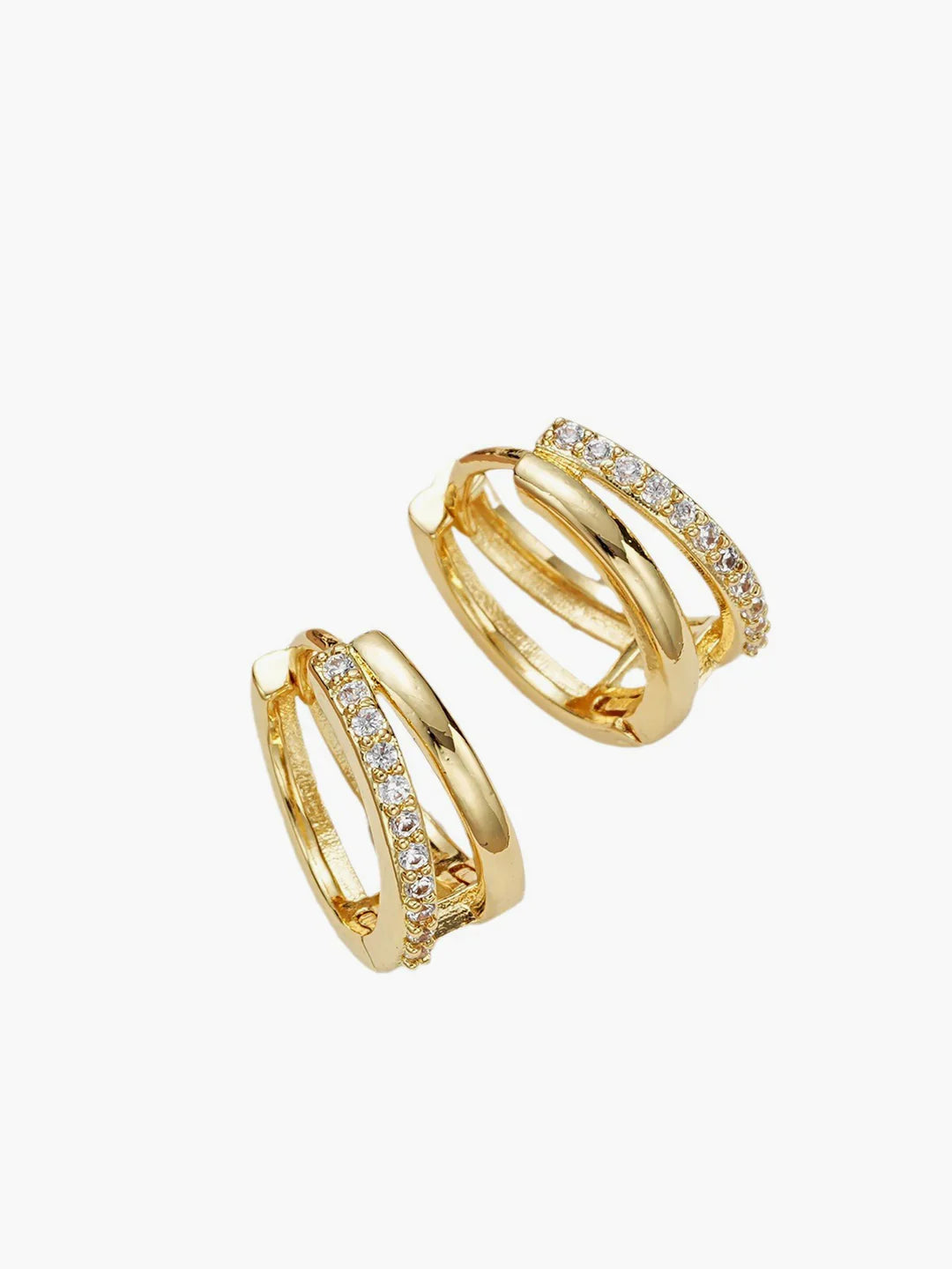 Loungewear Club™ | Boucles d'oreilles en strass à double anneau