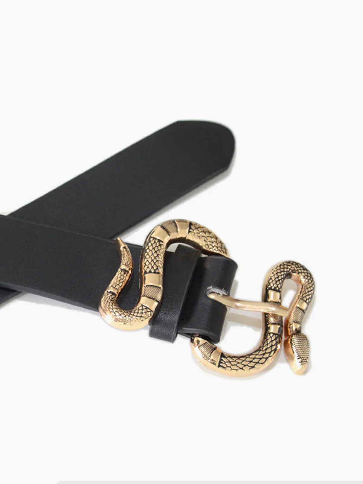 Loungewear Club™ | Ceinture en cuir avec boucle serpent tout-en-un