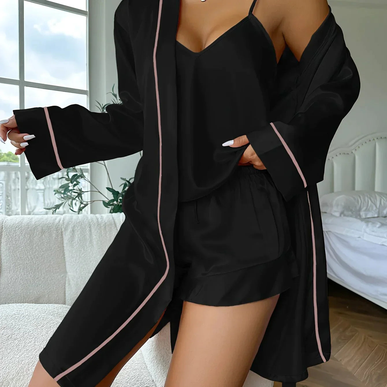 Loungewear Club™️ | Pyjama 3 pièces en satin
