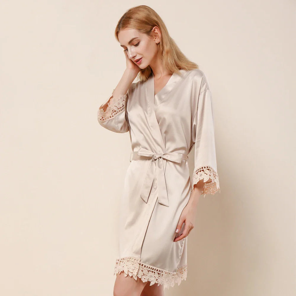 Loungewear Club™️ | Pyjama en satin de soie et dentelle