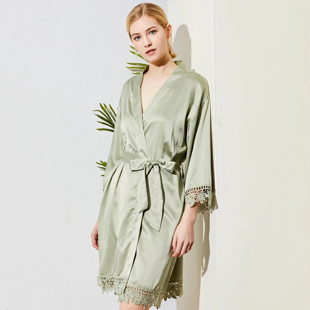Loungewear Club™️ | Pyjama en satin de soie et dentelle