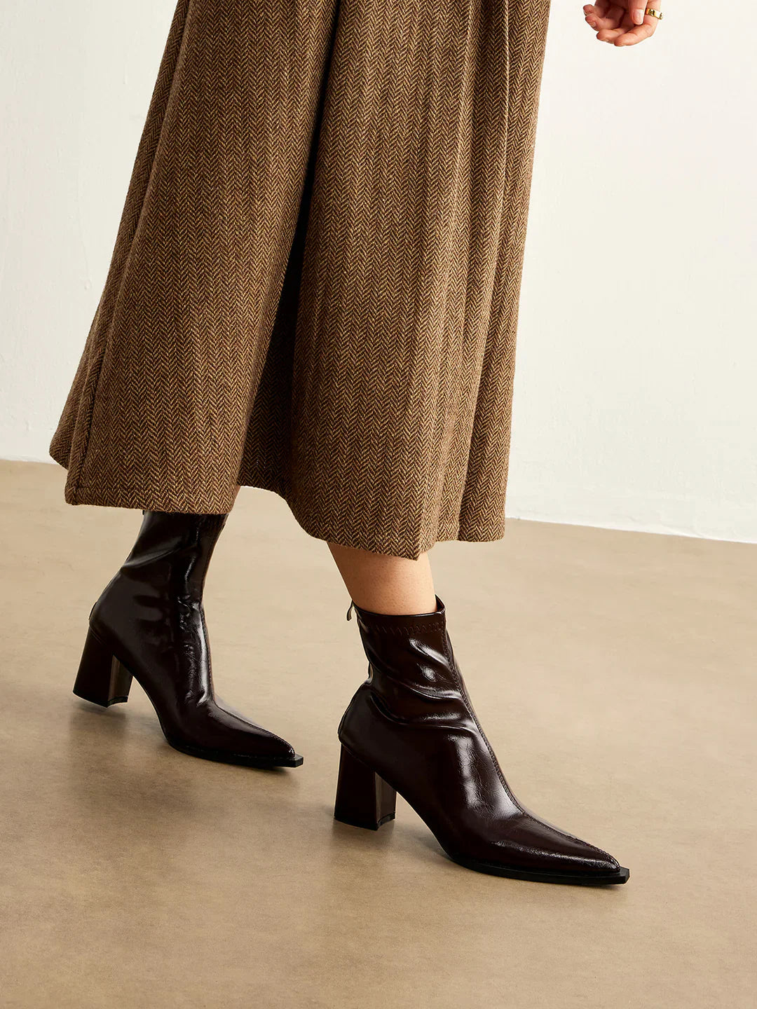 Loungewear Club™ | Bottes Cheville à Talon Épais avec Fermeture Éclair