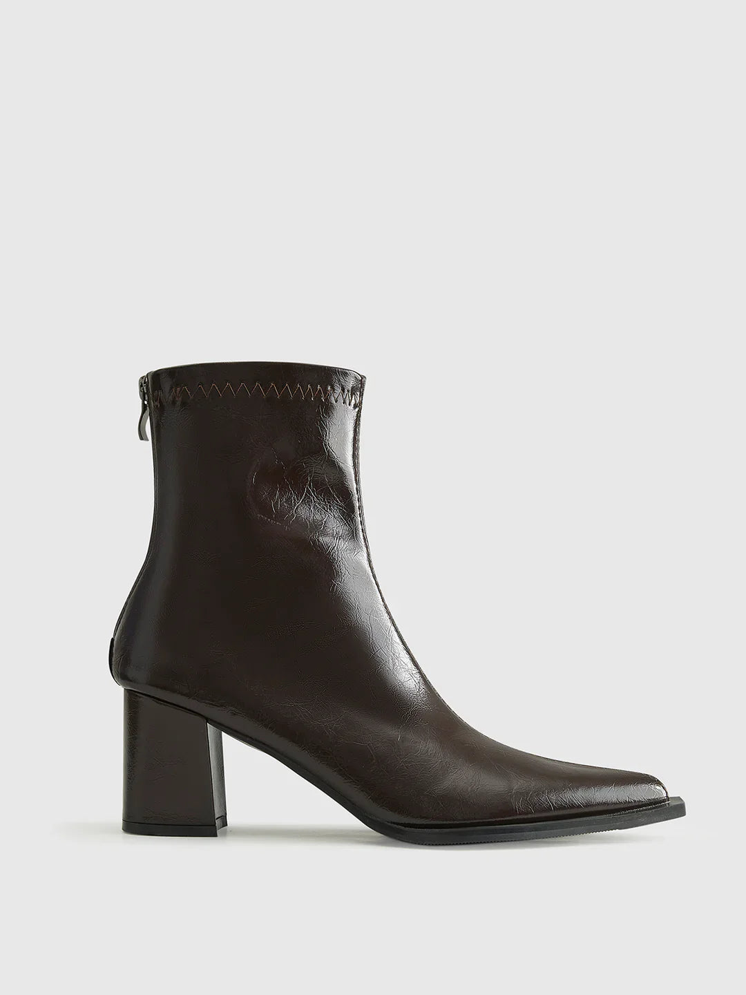 Loungewear Club™ | Bottes Cheville à Talon Épais avec Fermeture Éclair