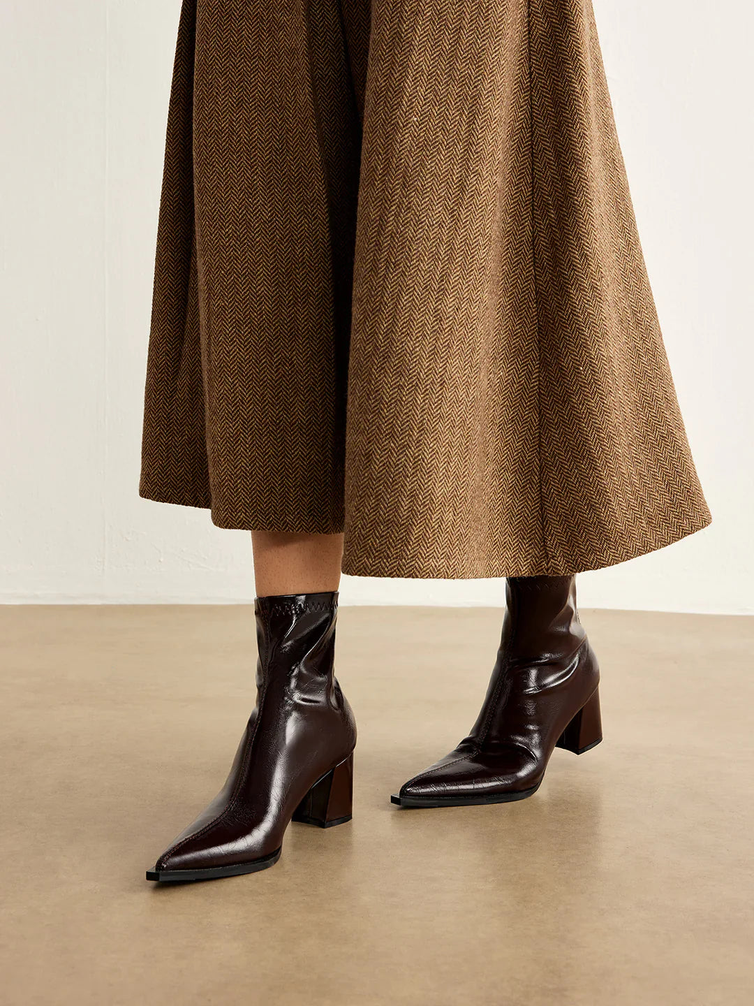 Loungewear Club™ | Bottes Cheville à Talon Épais avec Fermeture Éclair