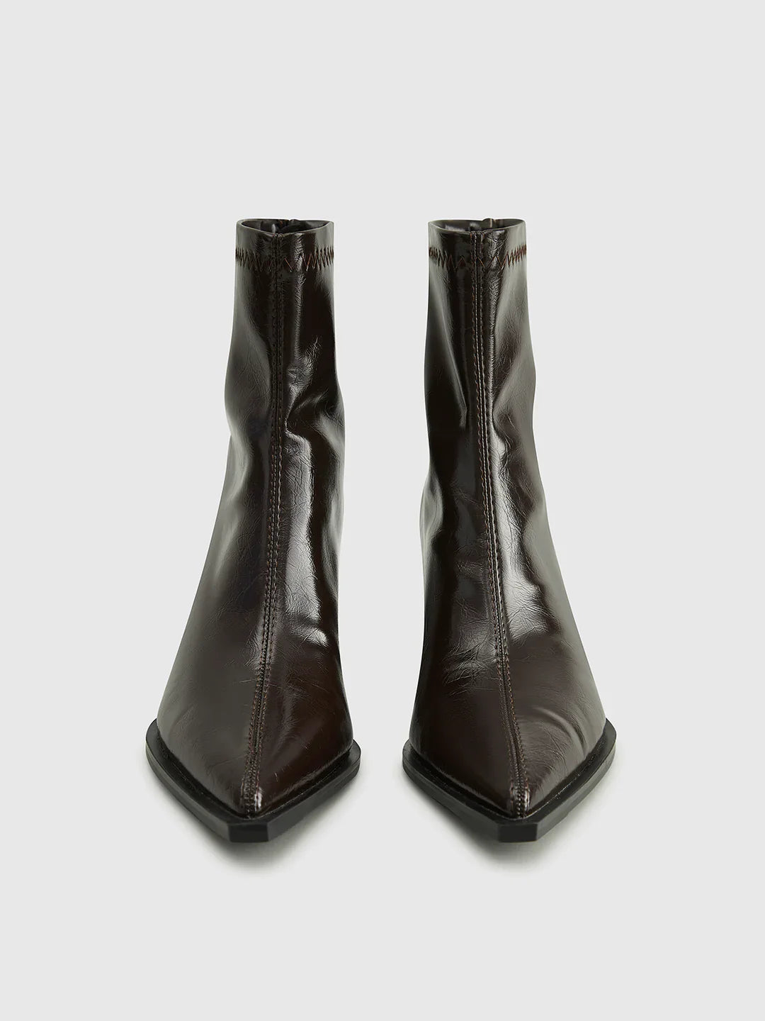 Loungewear Club™ | Bottes Cheville à Talon Épais avec Fermeture Éclair