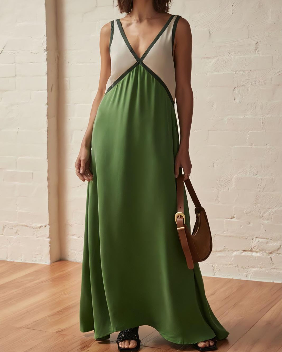 DONNA | Robe longue à col en V