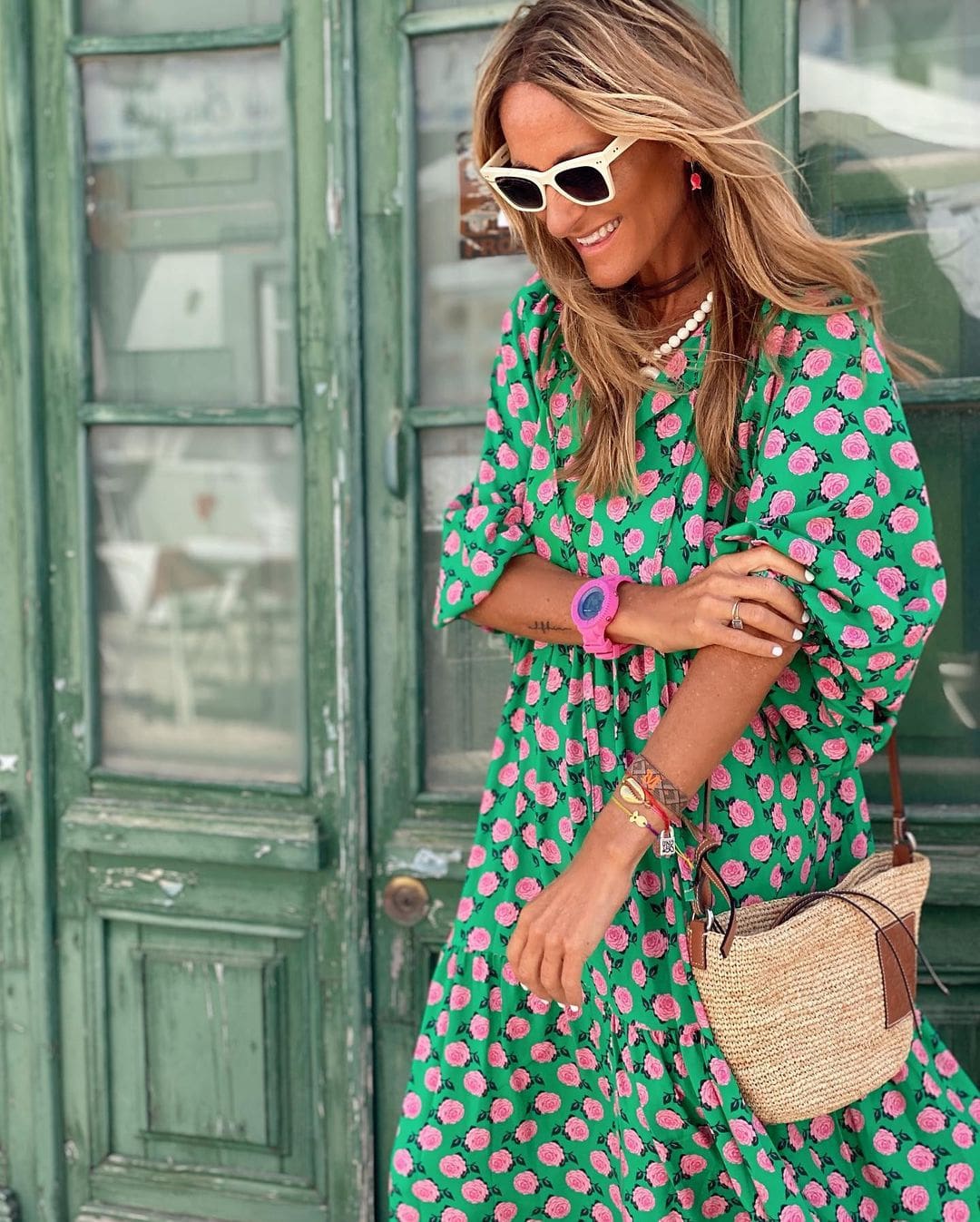 Loungewear Club™ | Robe fluide avec imprimé de roses