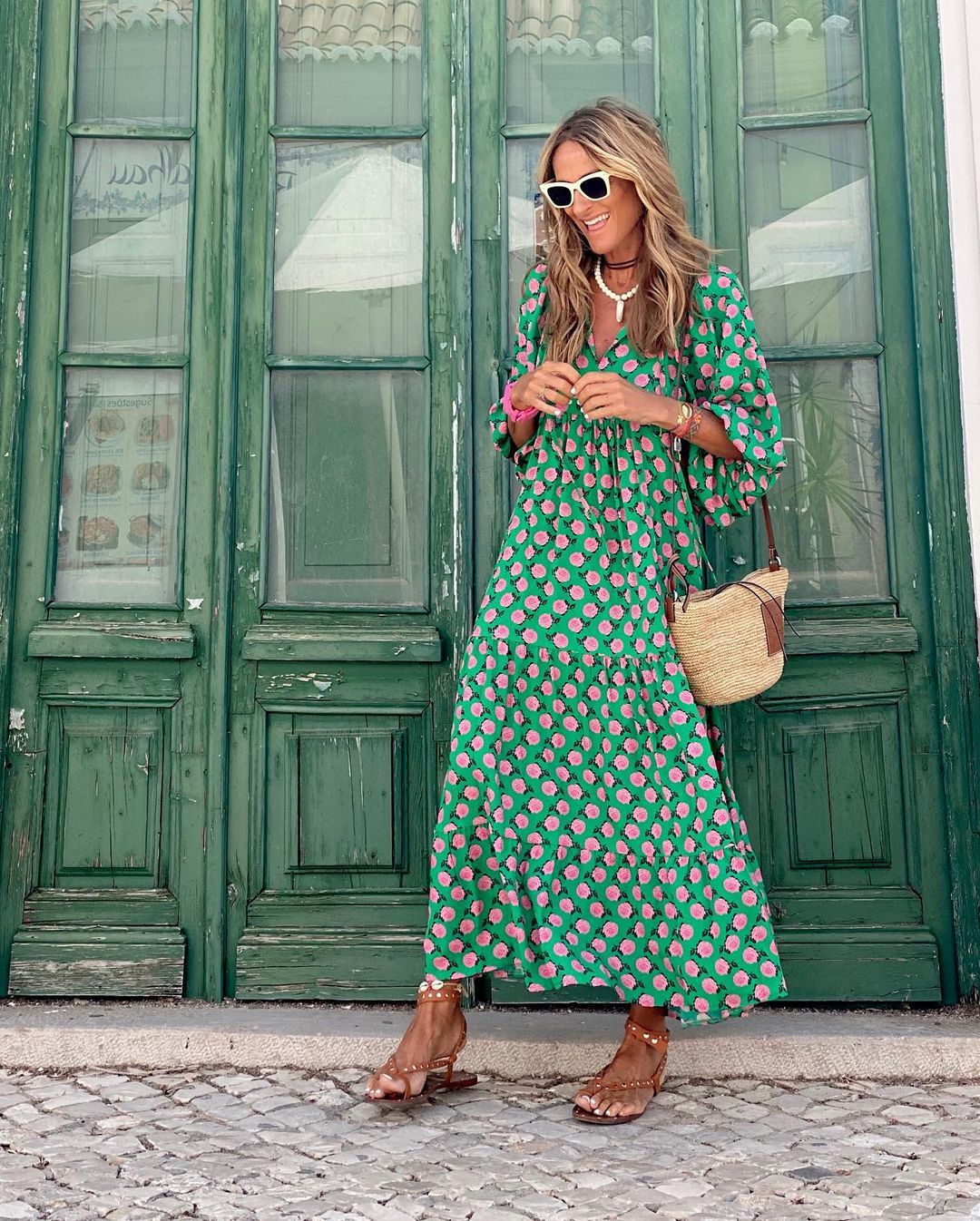 Loungewear Club™ | Robe fluide avec imprimé de roses