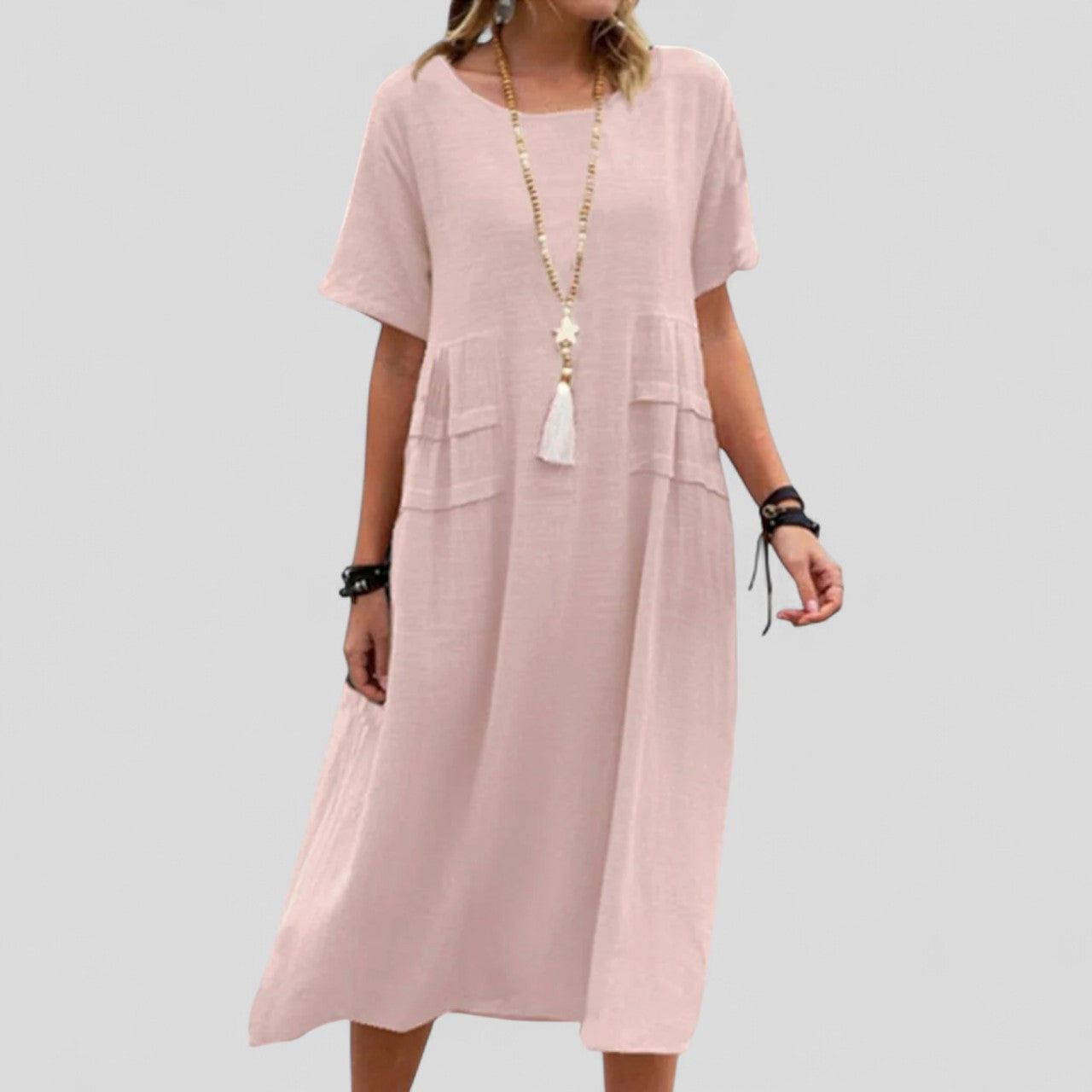 Loungewear Club™ | Robe midi décontractée avec poches