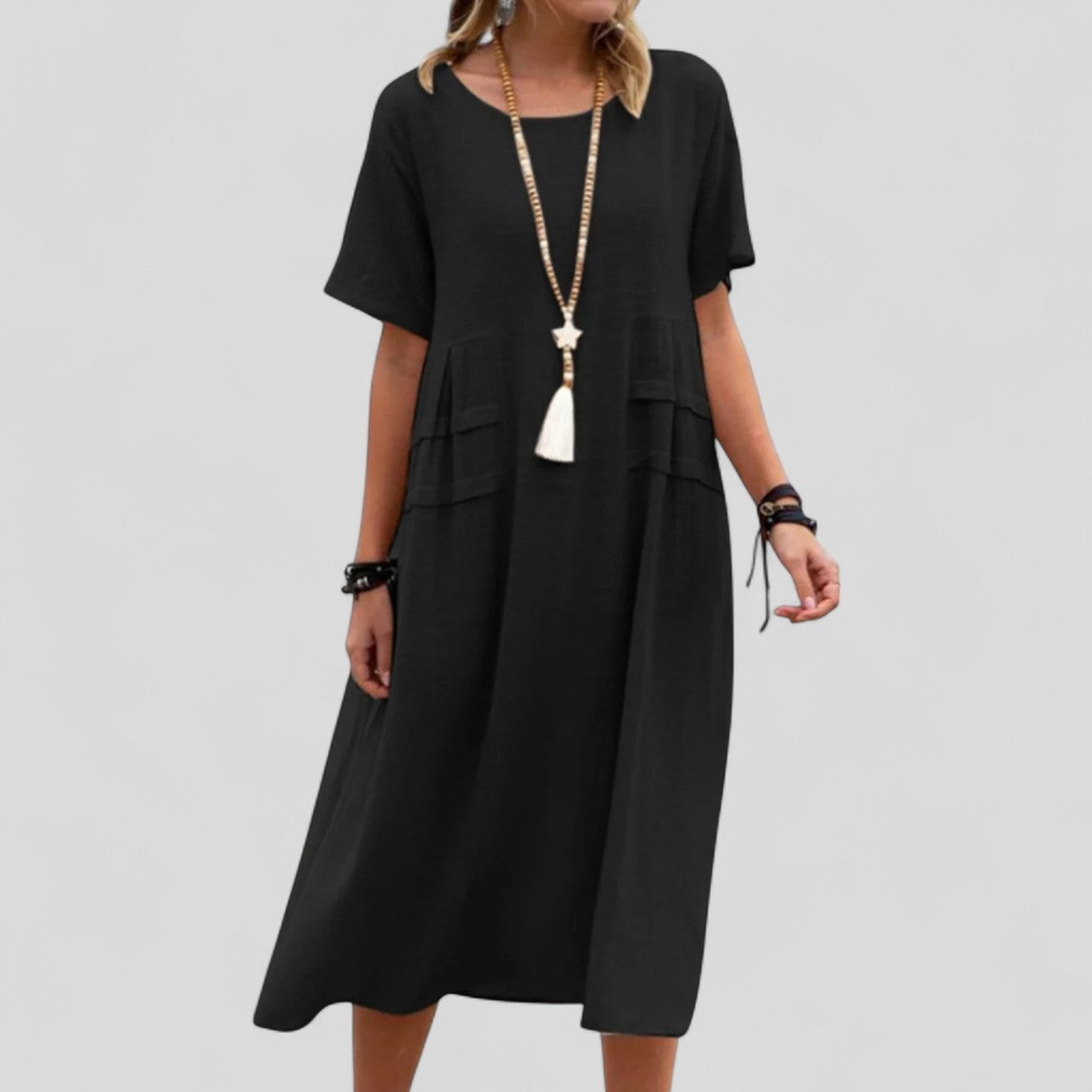 Loungewear Club™ | Robe midi décontractée avec poches
