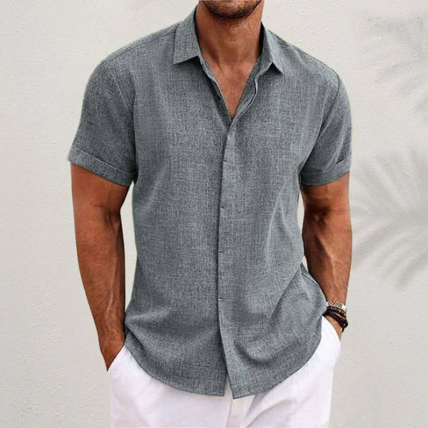 OLIVER | Chemise à manches courtes en coton et lin