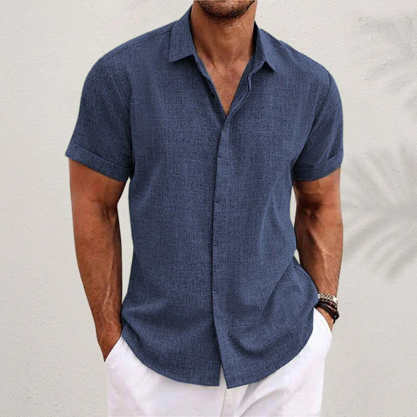 OLIVER | Chemise à manches courtes en coton et lin
