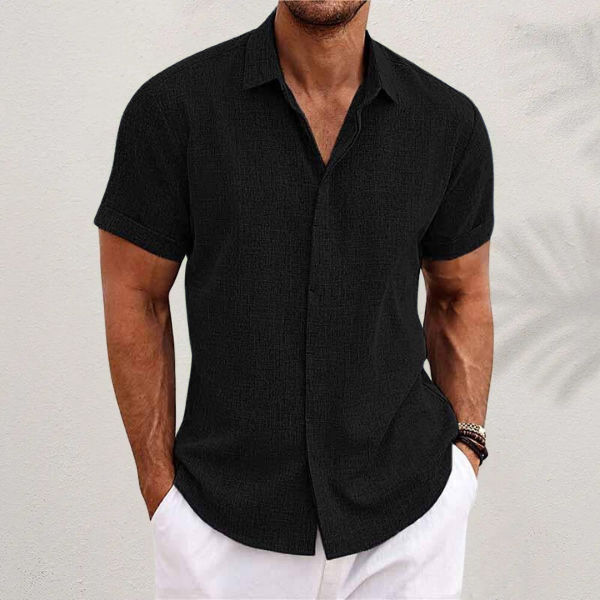 OLIVER | Chemise à manches courtes en coton et lin