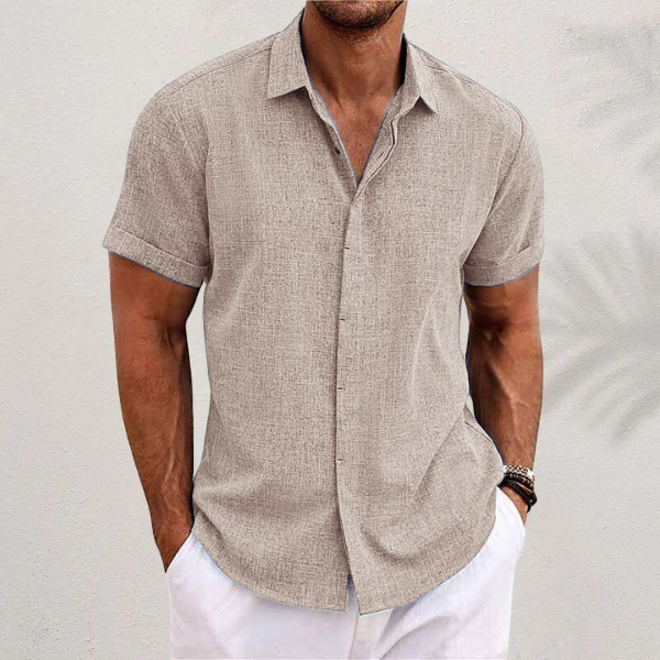 OLIVER | Chemise à manches courtes en coton et lin