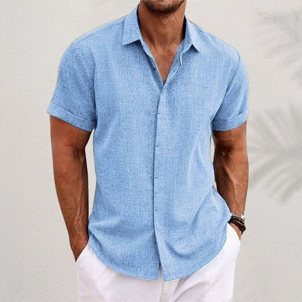 OLIVER | Chemise à manches courtes en coton et lin