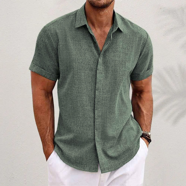 OLIVER | Chemise à manches courtes en coton et lin