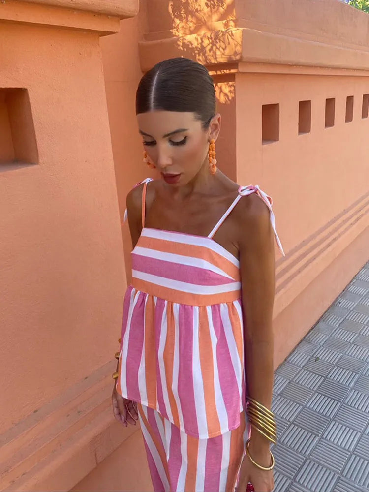 Loungewear Club™ | Ensemble d'été à rayures Riviera
