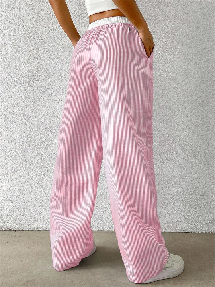 Loungewear Club™ | Pantalon Large Rayé