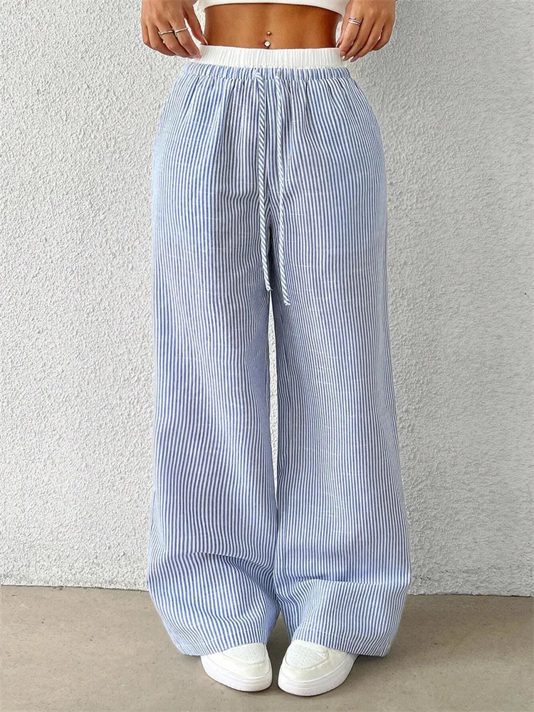 Loungewear Club™ | Pantalon Large Rayé