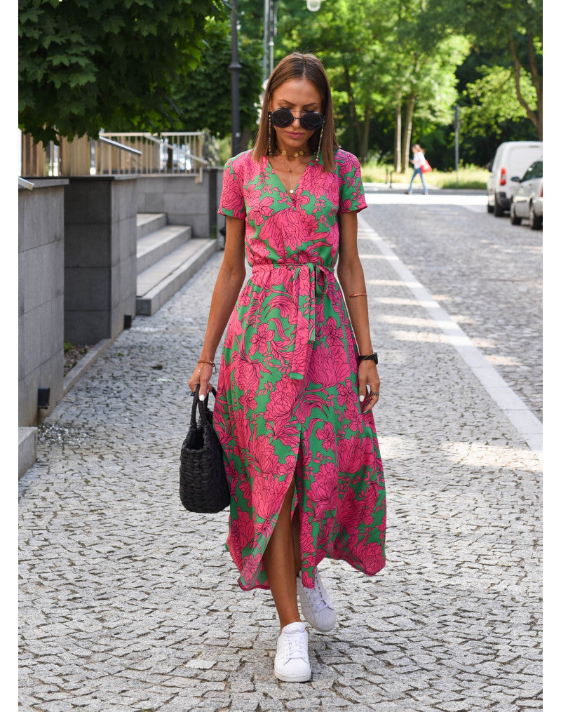 Loungewear Club™ | Robe portefeuille avec une touche estivale