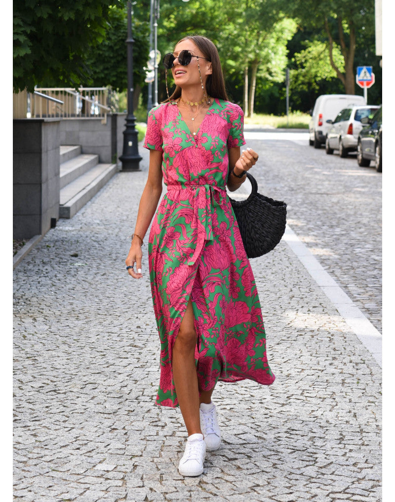 Loungewear Club™ | Robe portefeuille avec une touche estivale