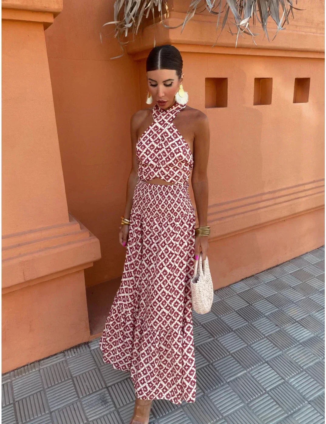 Loungewear Club™ | Ensemble à col halter au look de fleurs du désert