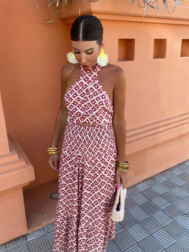 Loungewear Club™ | Ensemble à col halter au look de fleurs du désert