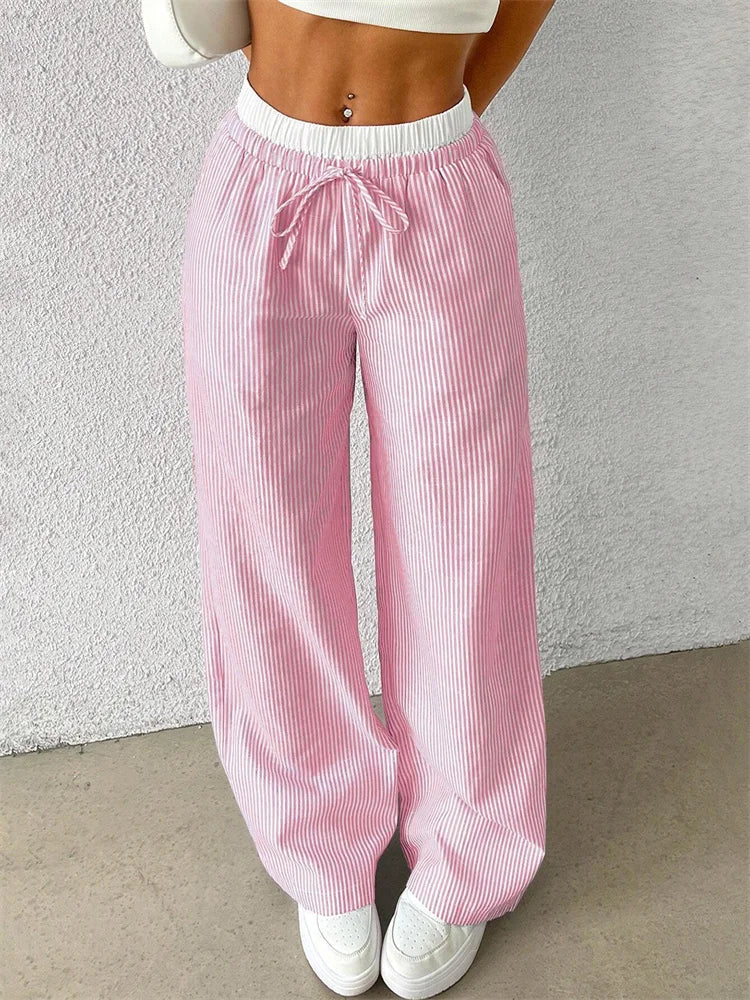 Loungewear Club™ | Pantalon Large Rayé