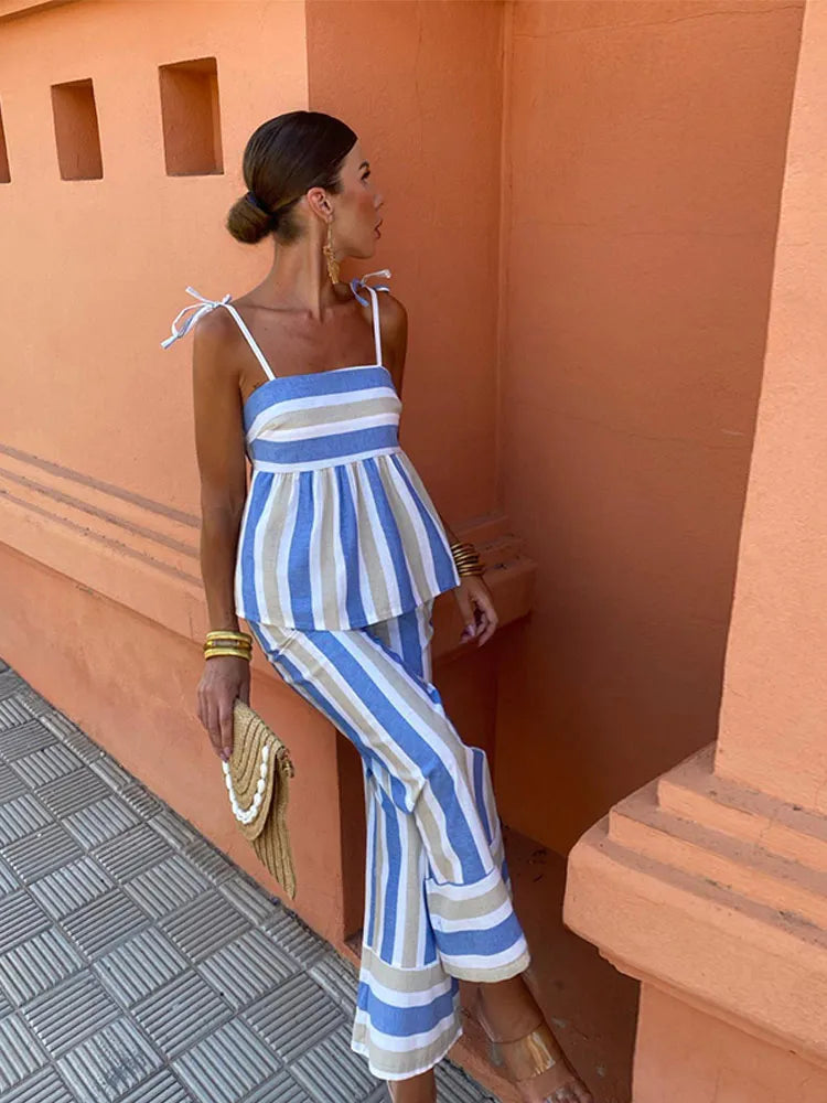 Loungewear Club™ | Ensemble d'été à rayures Riviera