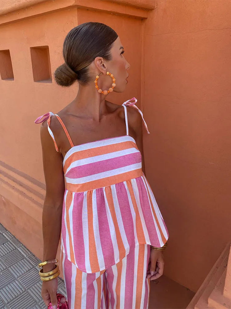 Loungewear Club™ | Ensemble d'été à rayures Riviera
