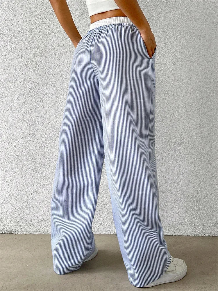 Loungewear Club™ | Pantalon Large Rayé