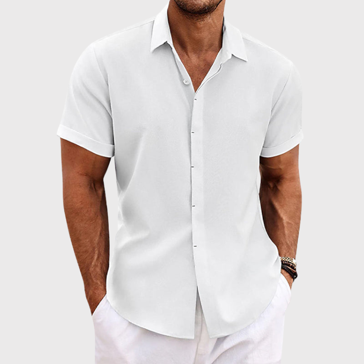 OLIVER | Chemise à manches courtes en coton et lin
