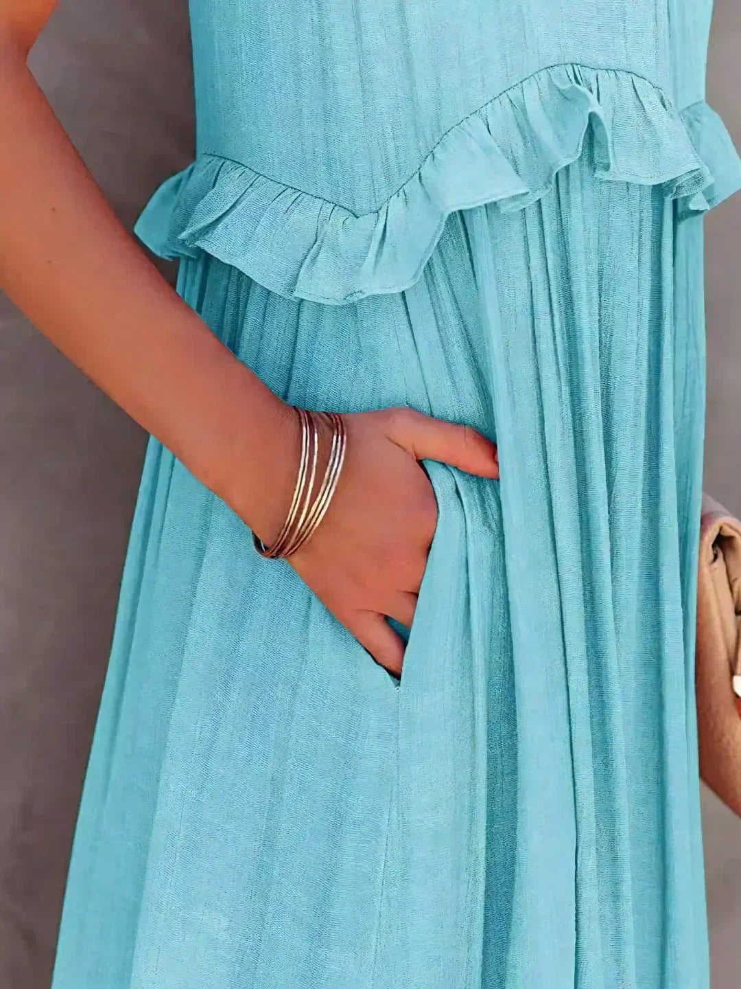 Emilia™ - Robe Maxi à Volants et Col Halter