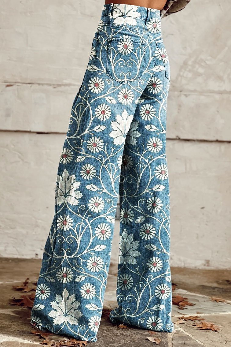Margherita | Pantalon Boho Élégant avec Imprimé Floral