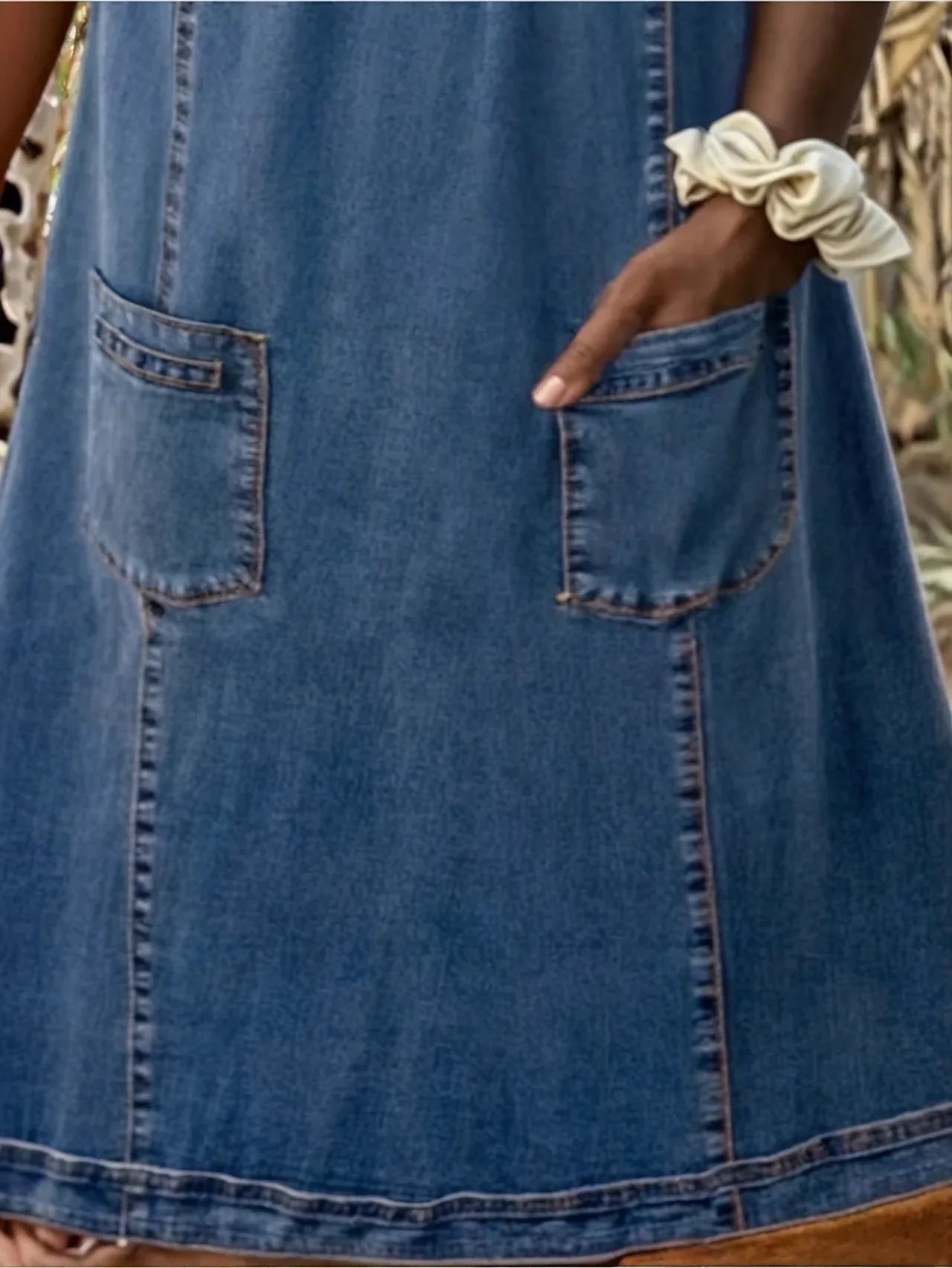 Loungewear Club™ | Robe tunique en jean avec poches