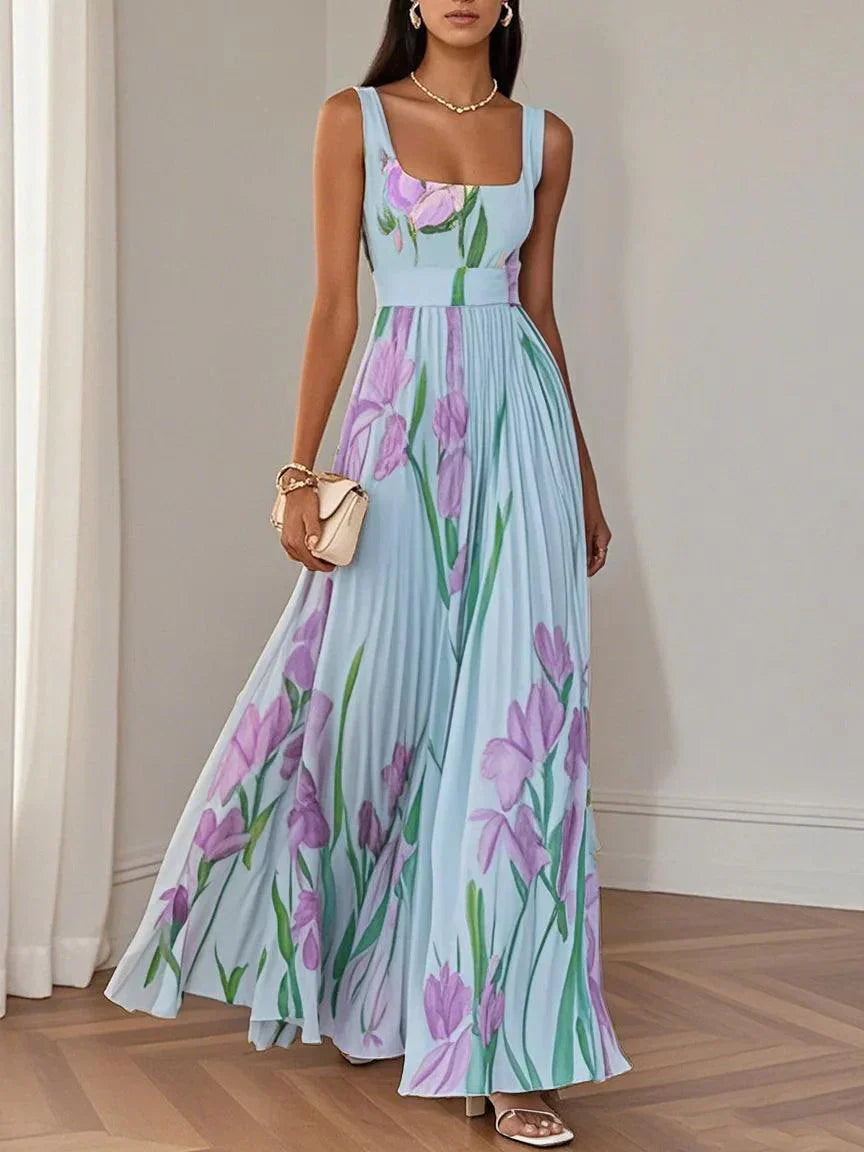 Nina | Robe Longue Plissée Florale Stylée pour Femme
