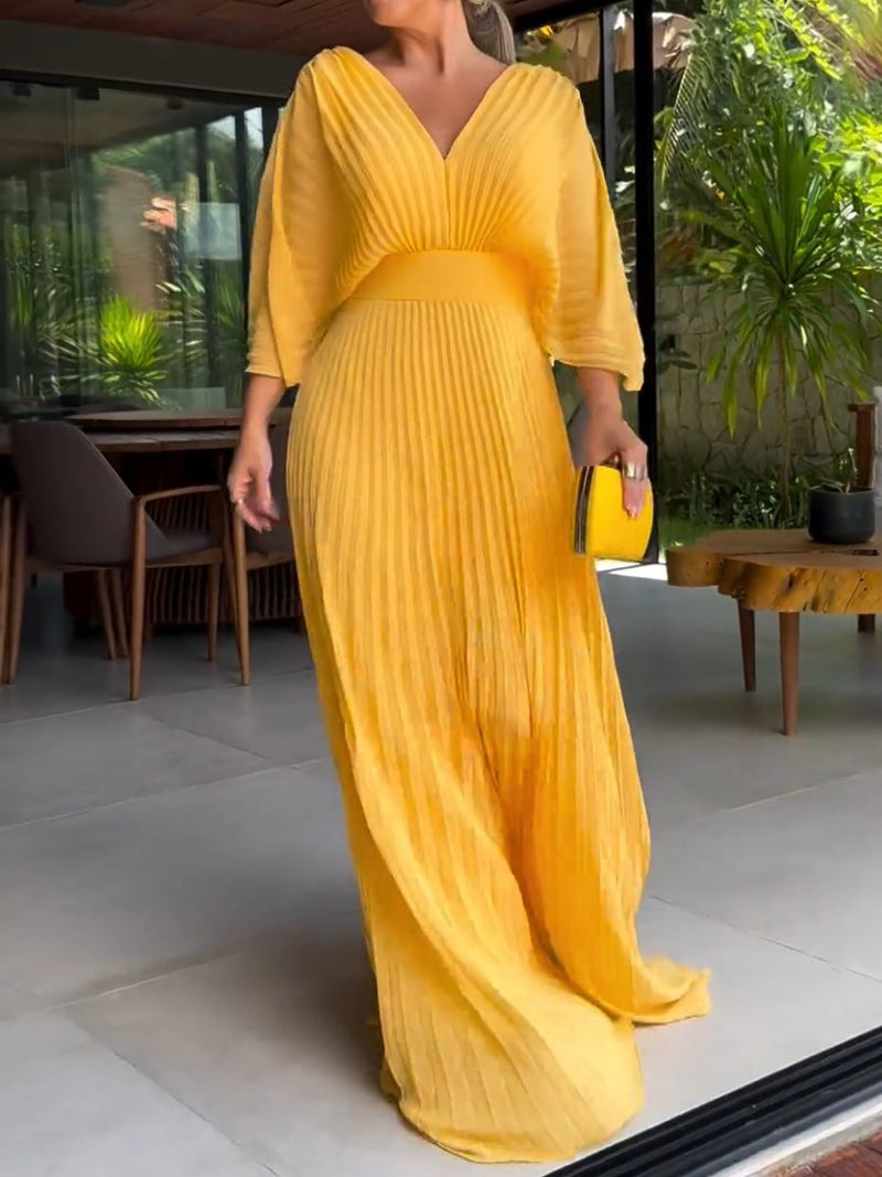 Loungewear Club™ | Robe Plissée Heure Dorée