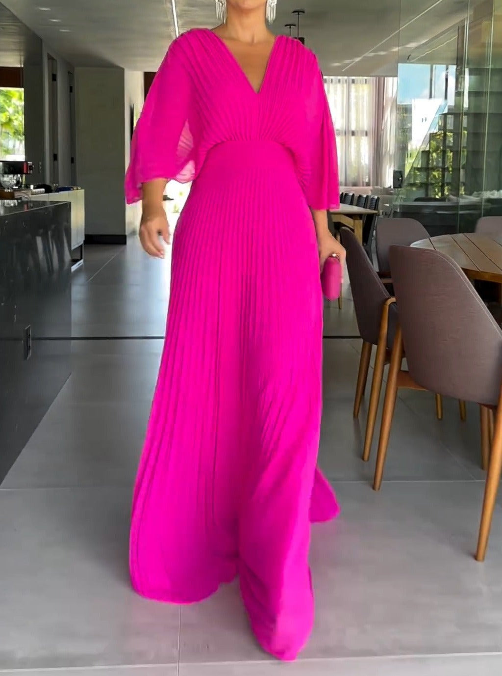 Loungewear Club™ | Robe Plissée Heure Dorée