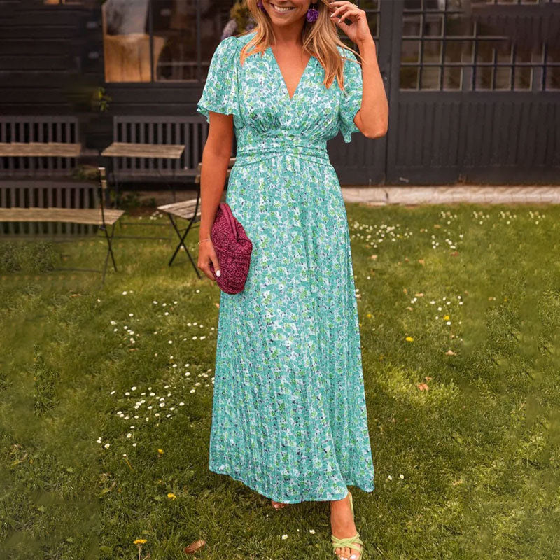 Loungewear Club™ | Robe maxi à fleurs avec manches flottantes
