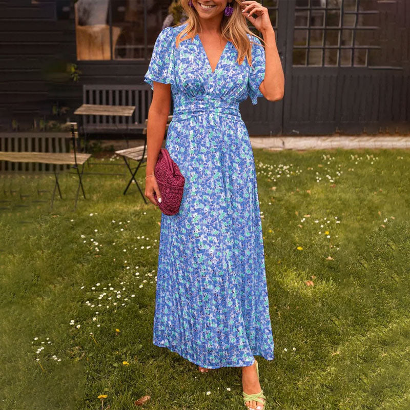 Loungewear Club™ | Robe maxi à fleurs avec manches flottantes