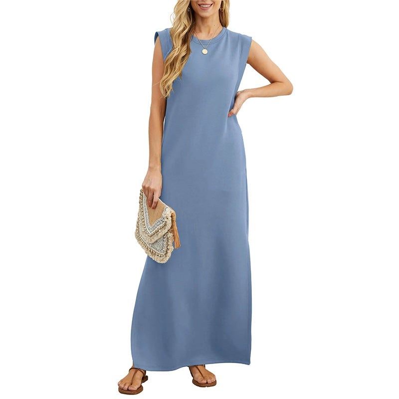 Loungewear Club™ | Robe maxi sans manches au style minimaliste