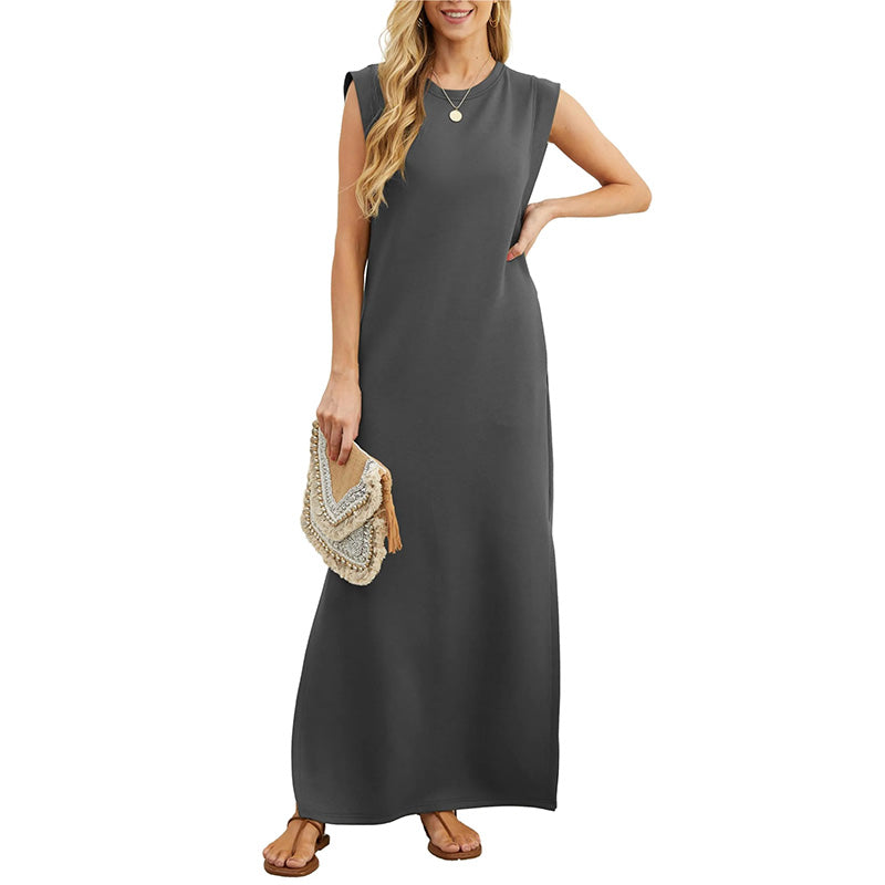Loungewear Club™ | Robe maxi sans manches au style minimaliste