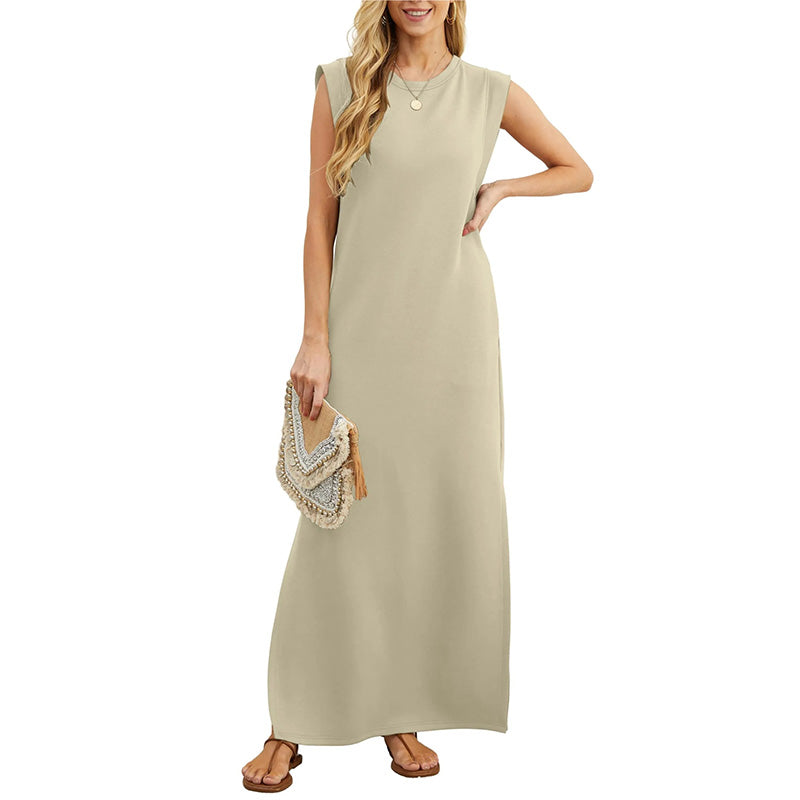 Loungewear Club™ | Robe maxi sans manches au style minimaliste