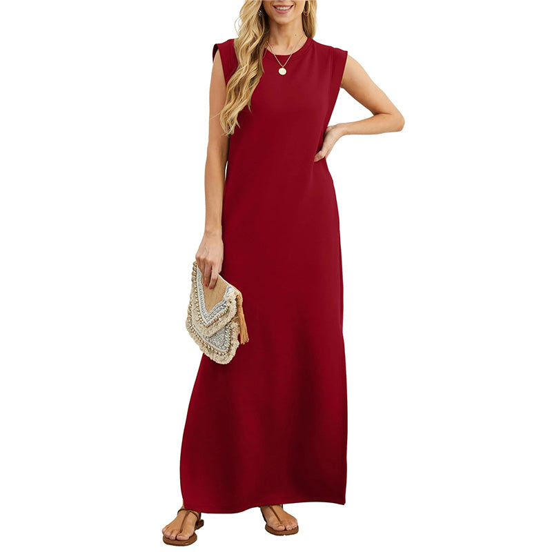 Loungewear Club™ | Robe maxi sans manches au style minimaliste