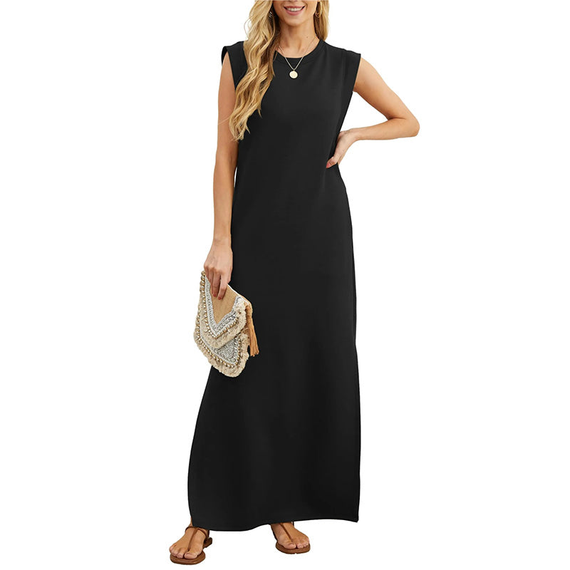 Loungewear Club™ | Robe maxi sans manches au style minimaliste