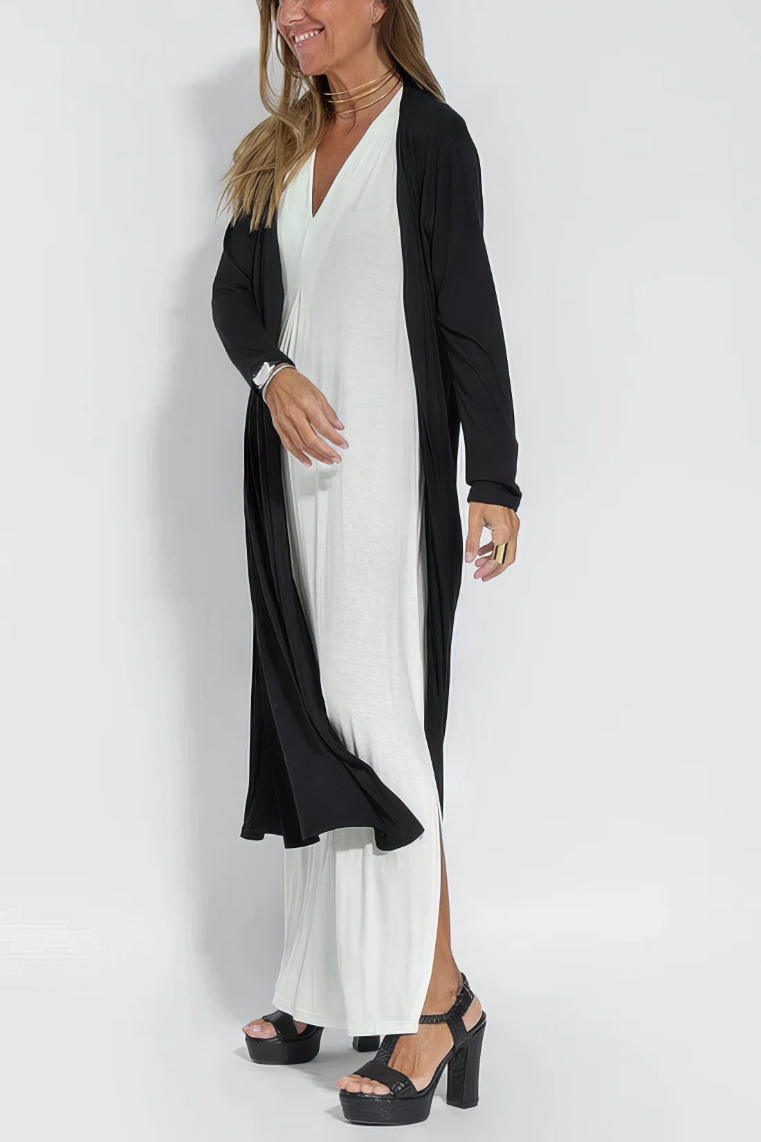 Elise | Robe Longue Élégante avec Cardigan Offert