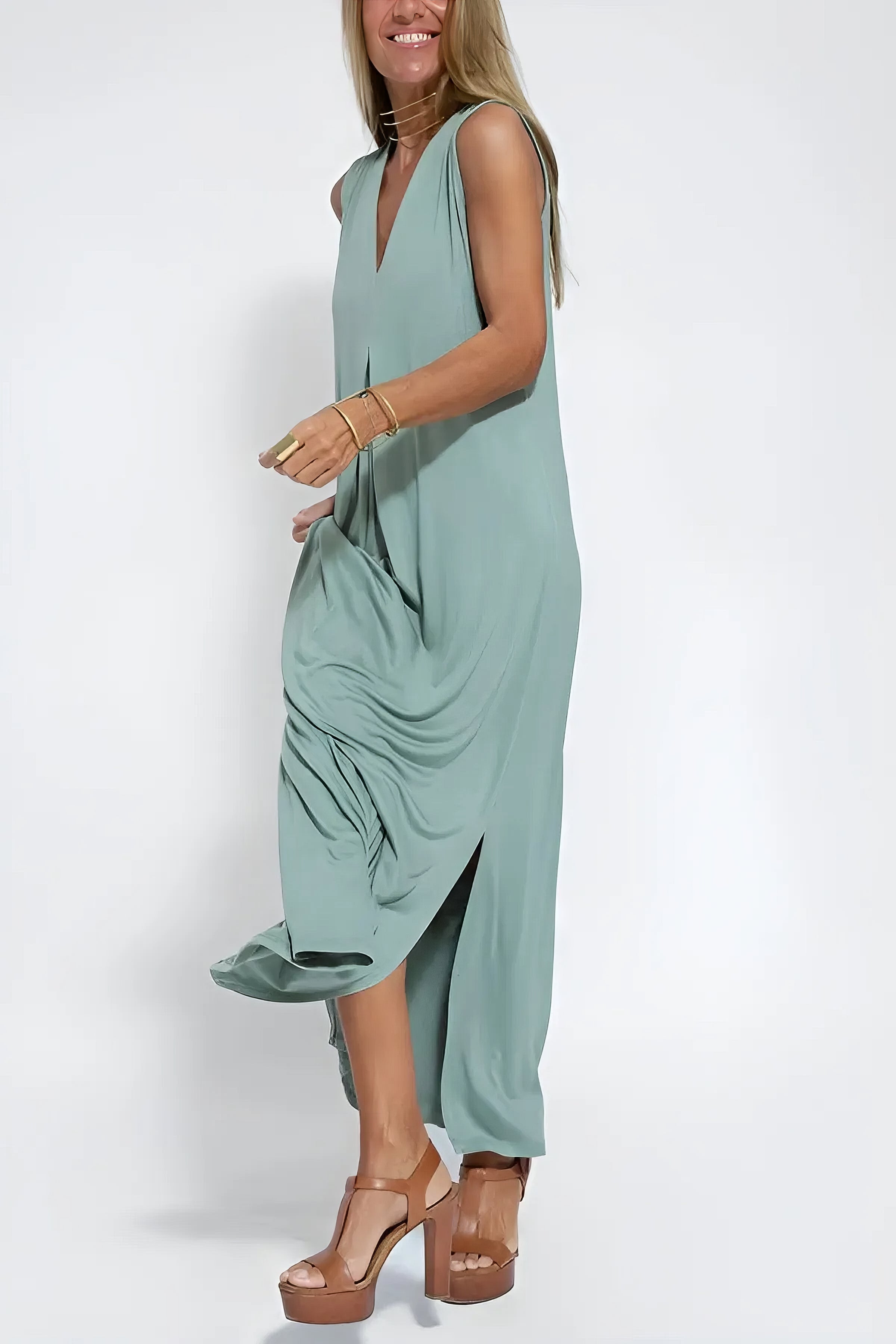 Elise | Robe Longue Élégante avec Cardigan Offert