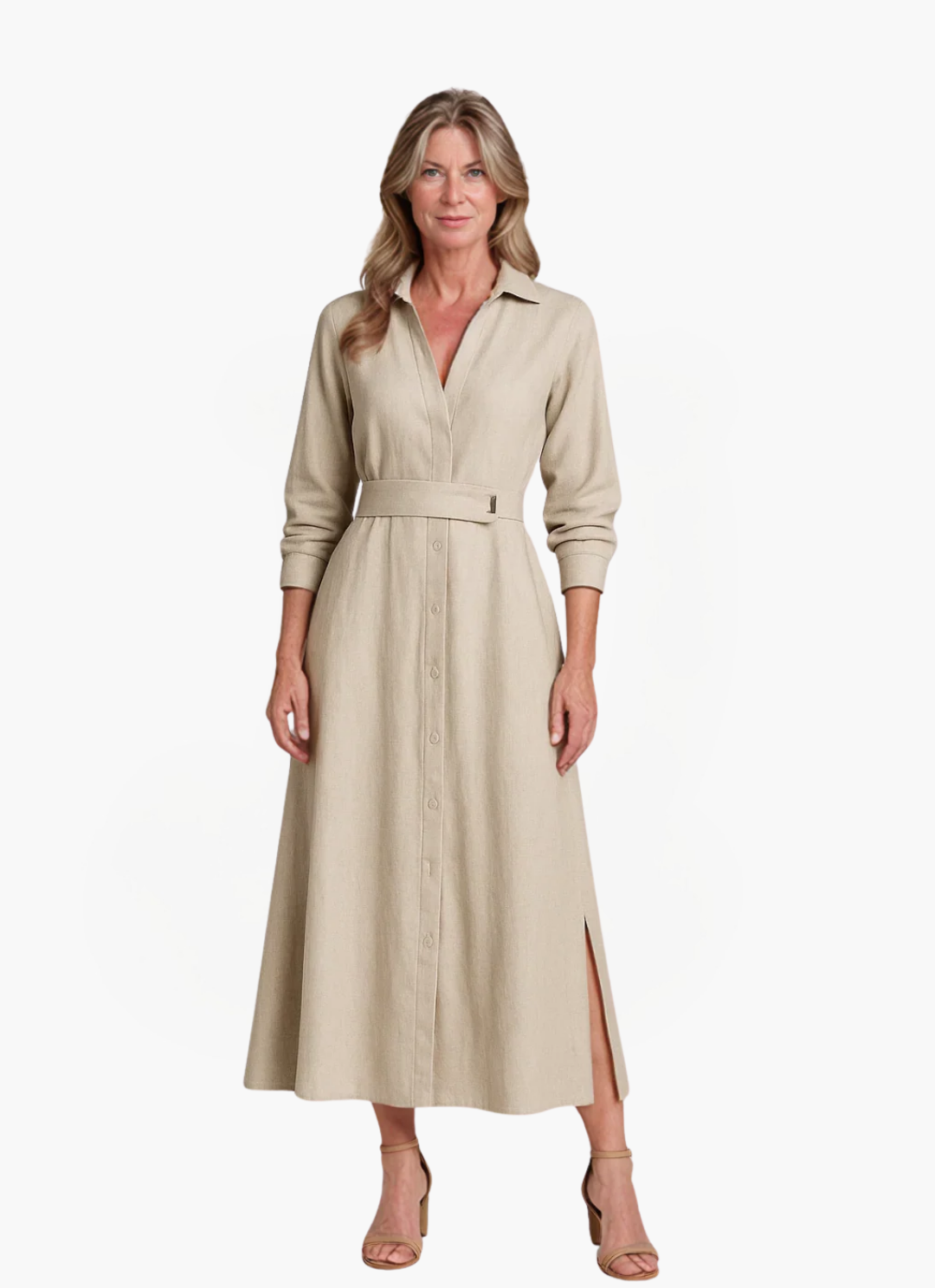 Loungewear Club™ | Robe Maxi en Lin avec Boutonnage