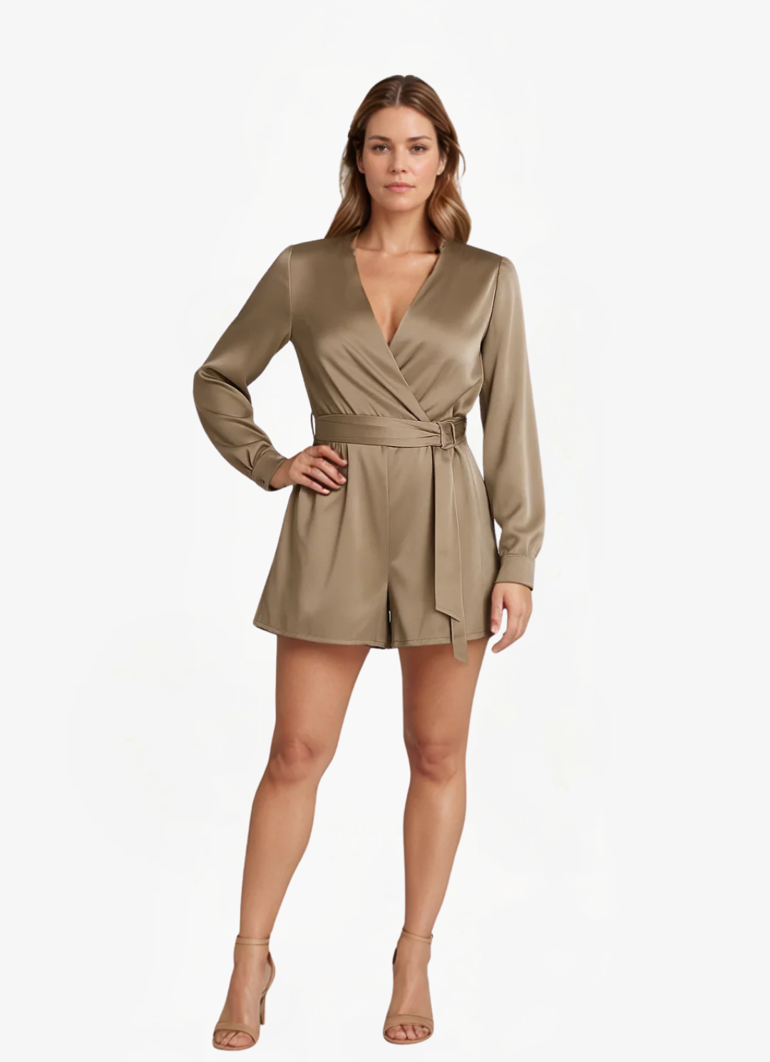 Loungewear Club™ | Combinaison satinée avec ceinture