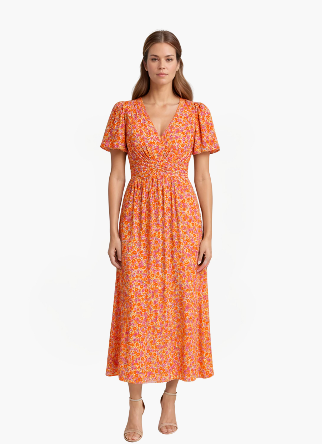 Loungewear Club™ | Robe maxi à fleurs avec manches flottantes